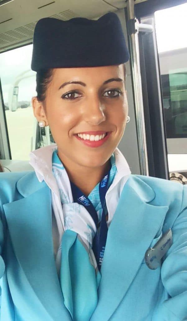 Profly Academy graduate working as cabin crew at HiFly airline